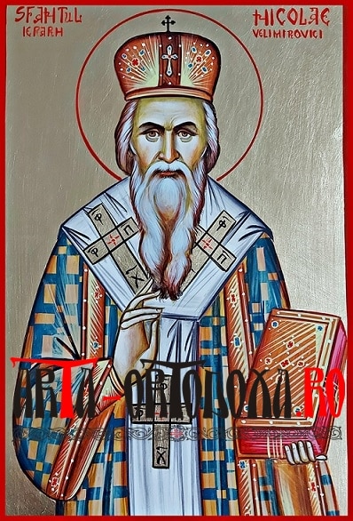 icoana pictata Sf Ierarh Nicolae Velimirovici